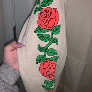 Roses Cream Color Hoodie